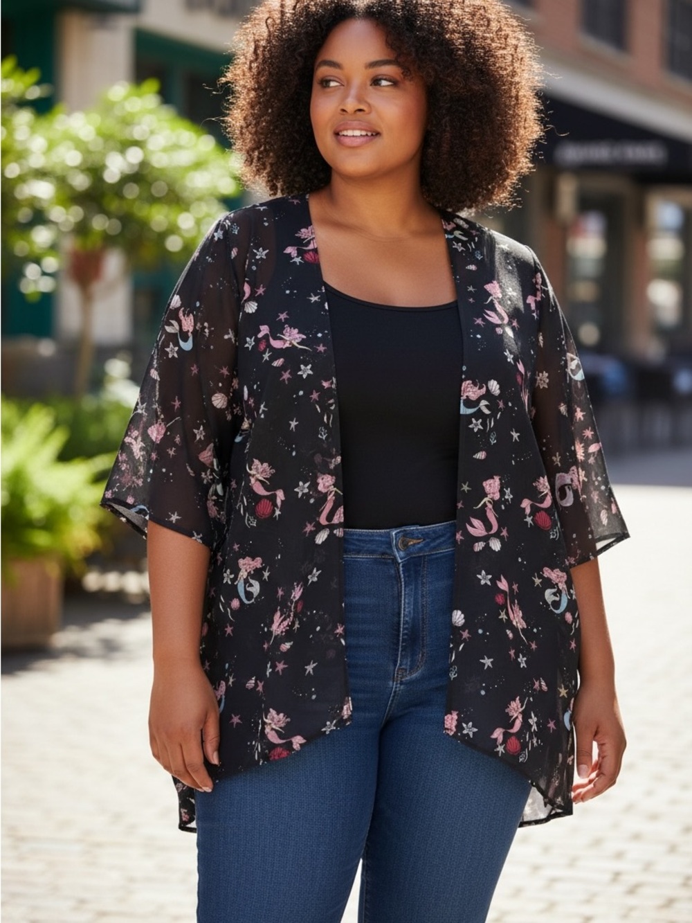Torrid Disney The Little Mermaid Ariel Print Chiffon Kimono